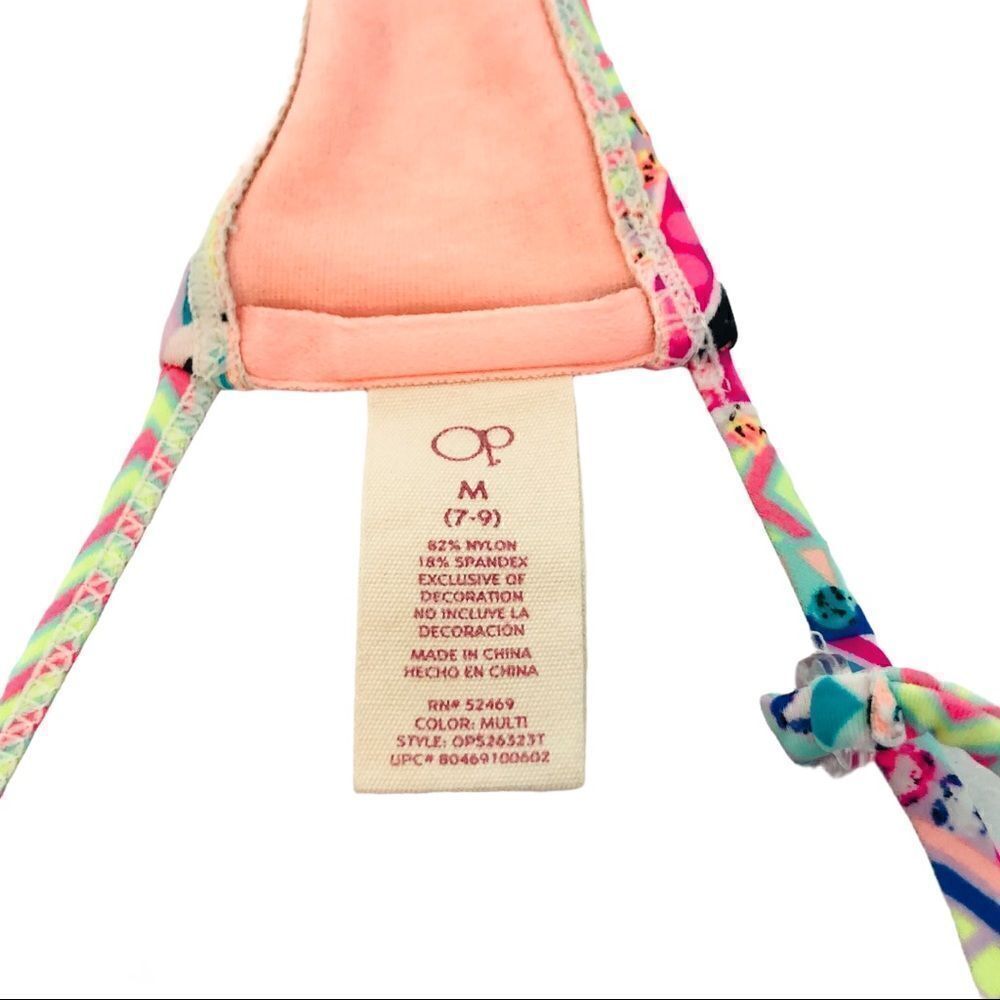 OP Colorful Print Bikini Top Size Medium - Picture 4 of 4